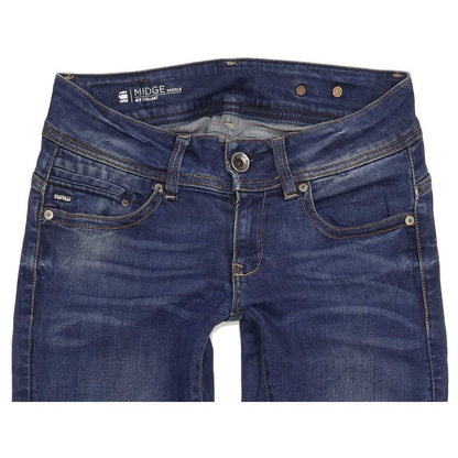 G-Star Midge Saddle Women Blue Straight Slim Stretch Jeans W26 L32
