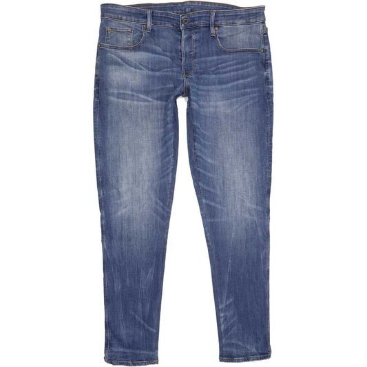 G-Star 3301 Men Blue Tapered Regular Stretch Jeans W37 L32