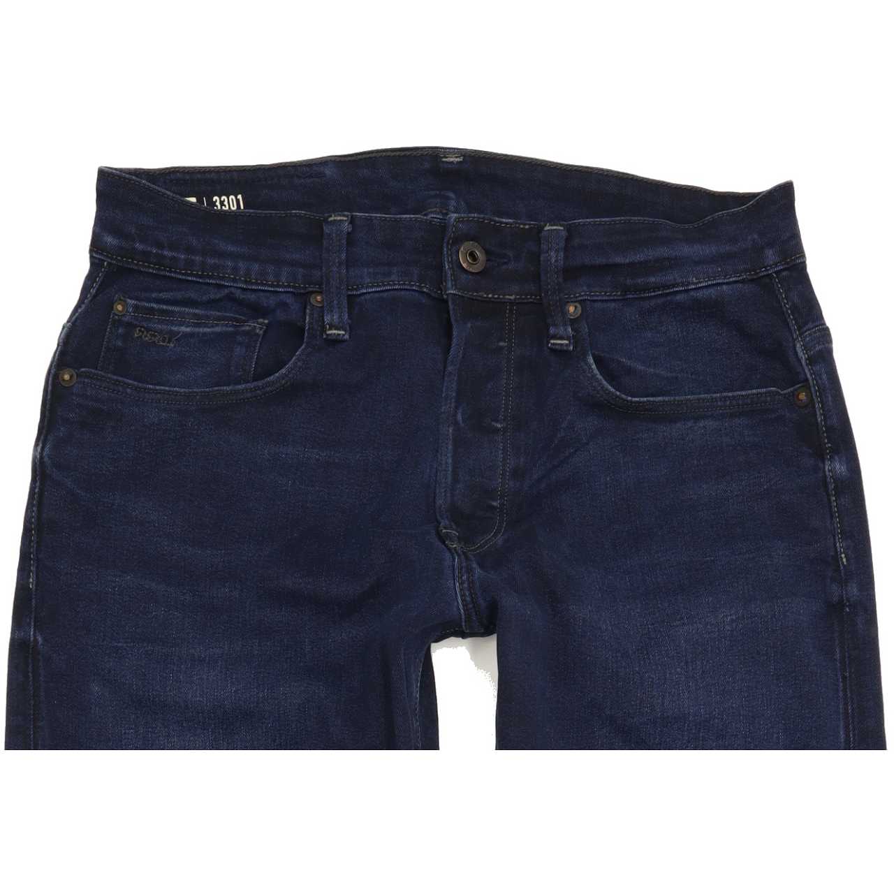 G-Star 3301 Men Blue Tapered Regular Stretch Jeans W30 L29