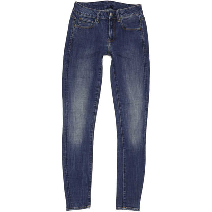 G-Star 3301 d-Mid Women Blue Skinny Regular Stretch Jeans W27 L29