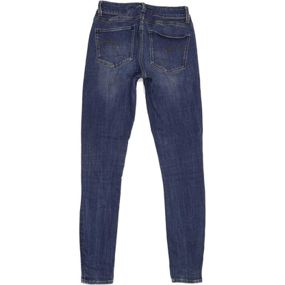 G-Star 3301 d-Mid Women Blue Skinny Regular Stretch Jeans W27 L29