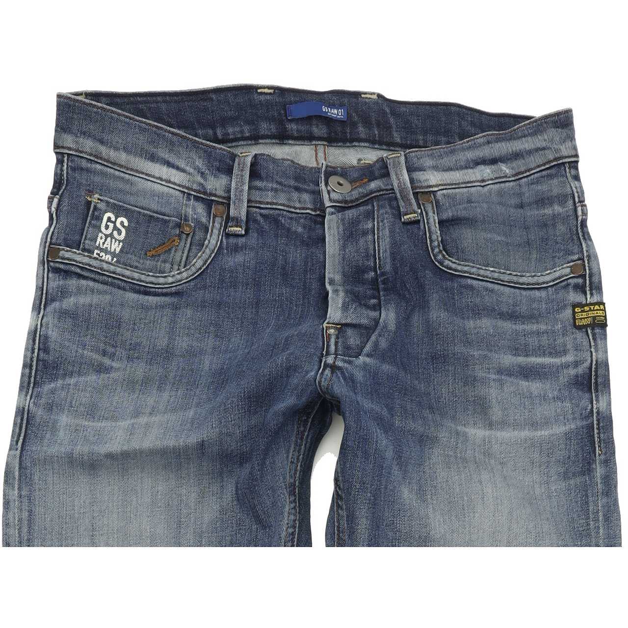 G-Star Defend Men Blue Straight Slim Jeans W32 L36