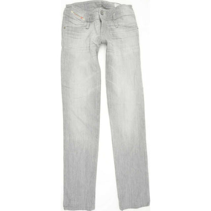 Diesel Matic 008GC Women Grey Straight Slim Stretch Jeans W26 L32