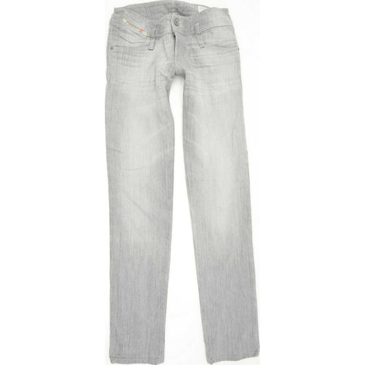 Diesel Matic 008GC Women Grey Straight Slim Stretch Jeans W26 L32