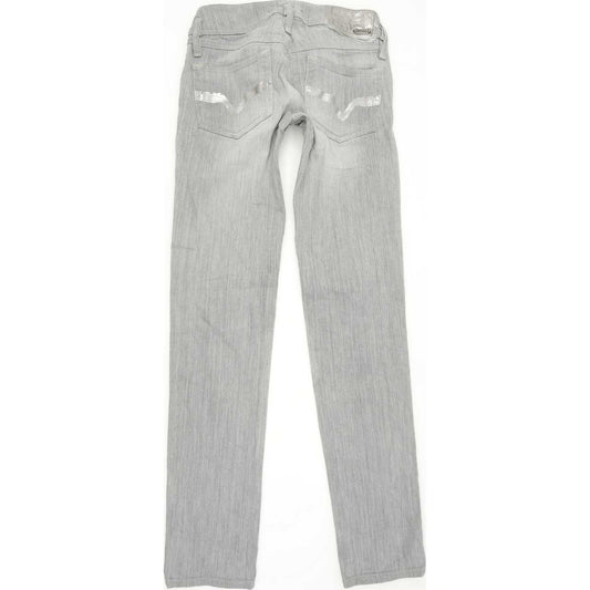 Diesel Matic 008GC Women Grey Straight Slim Stretch Jeans W26 L32