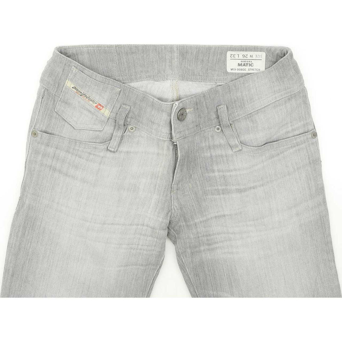 Diesel Matic 008GC Women Grey Straight Slim Stretch Jeans W26 L32