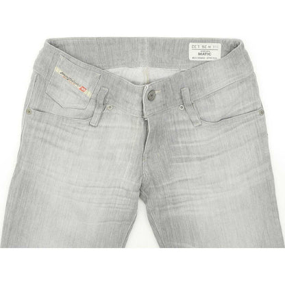 Diesel Matic 008GC Women Grey Straight Slim Stretch Jeans W26 L32