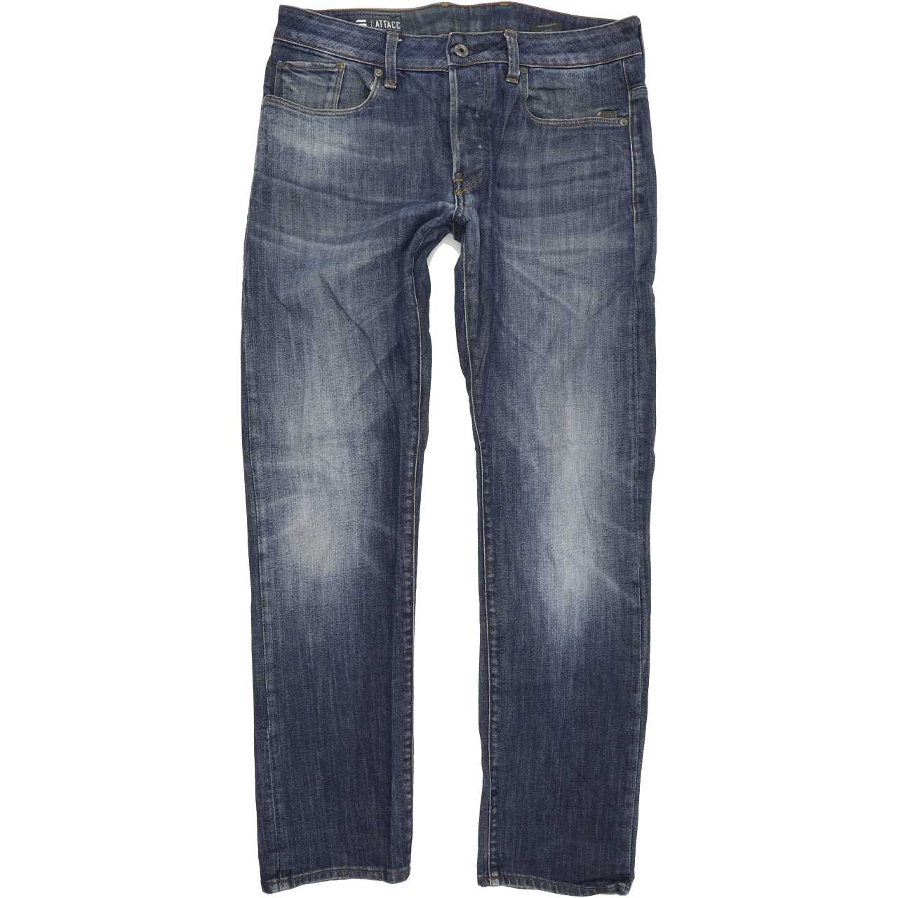 G-Star Attac Men Blue Straight Regular Stretch Jeans W31 L30