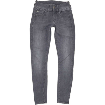 G-Star Lynn D-Mid Women Grey Skinny Regular Stretch Jeans W28 L29