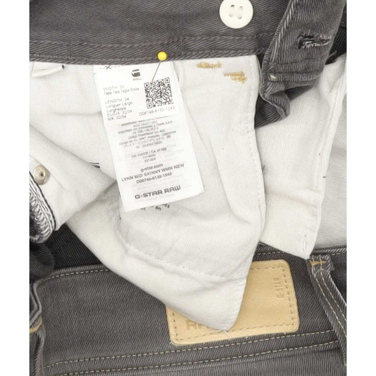 G-Star Lynn Mid Women Grey Skinny Slim Stretch Jeans W32 L33