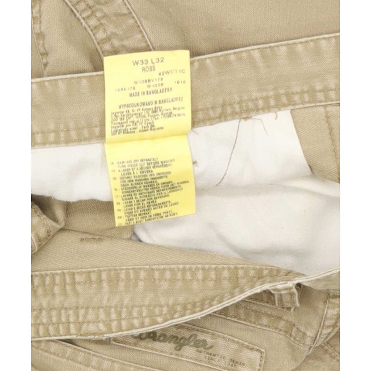 Wrangler Ross Men Beige Straight Regular Jeans W33 L32