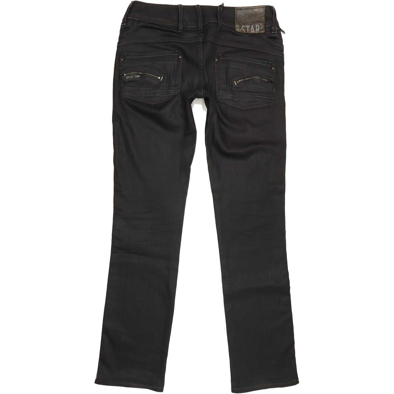 G-Star Berlin Women Black Straight Slim Stretch Jeans W28 L32