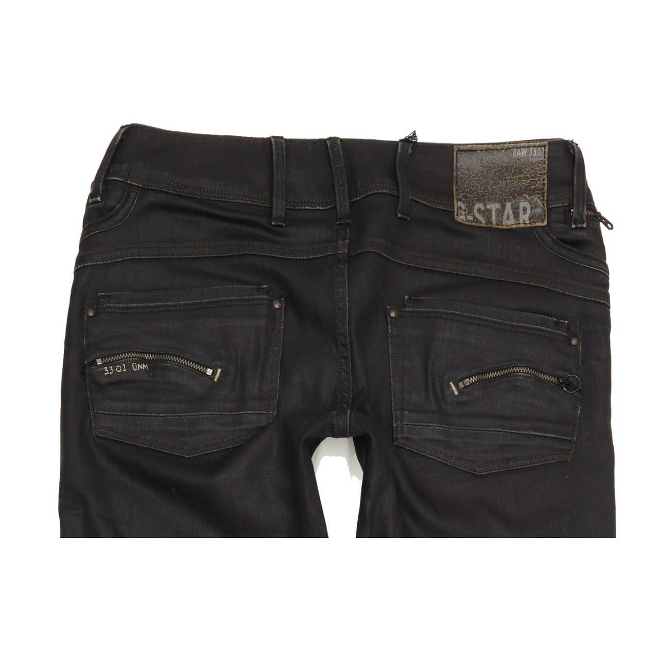 G-Star Berlin Women Black Straight Slim Stretch Jeans W28 L32