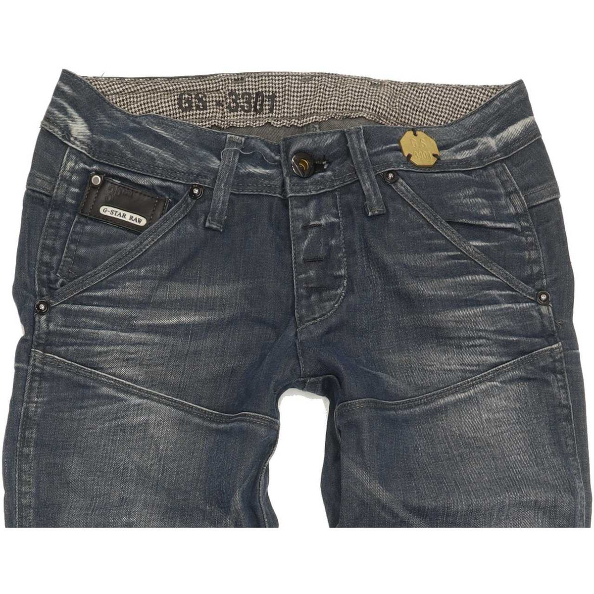 G-Star Dean Elwood Women Blue Tapered Slim Stretch Jeans W25 L30