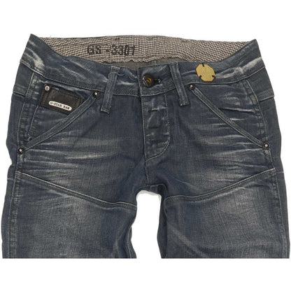 G-Star Dean Elwood Women Blue Tapered Slim Stretch Jeans W25 L30