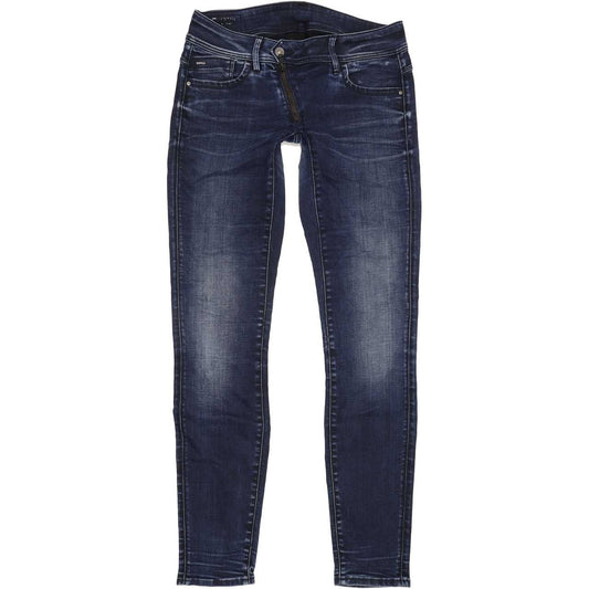 G-Star Lynn Zip Women Blue Skinny Slim Stretch Jeans W29 L33