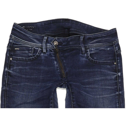 G-Star Lynn Zip Women Blue Skinny Slim Stretch Jeans W29 L33