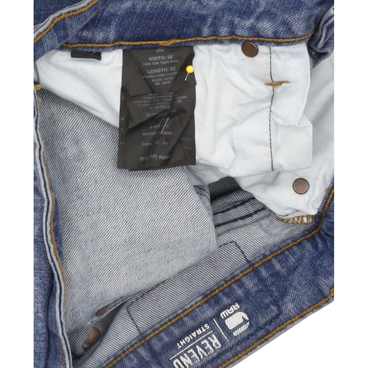 G-Star Revend Men Blue Straight Regular Stretch Jeans W32 L30