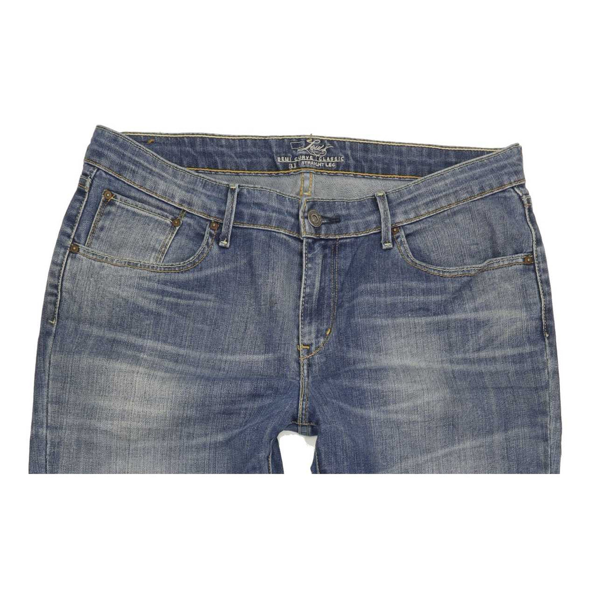 Levi's Demi Curve Women Blue Straight Regular Stretch Jeans W32 L32