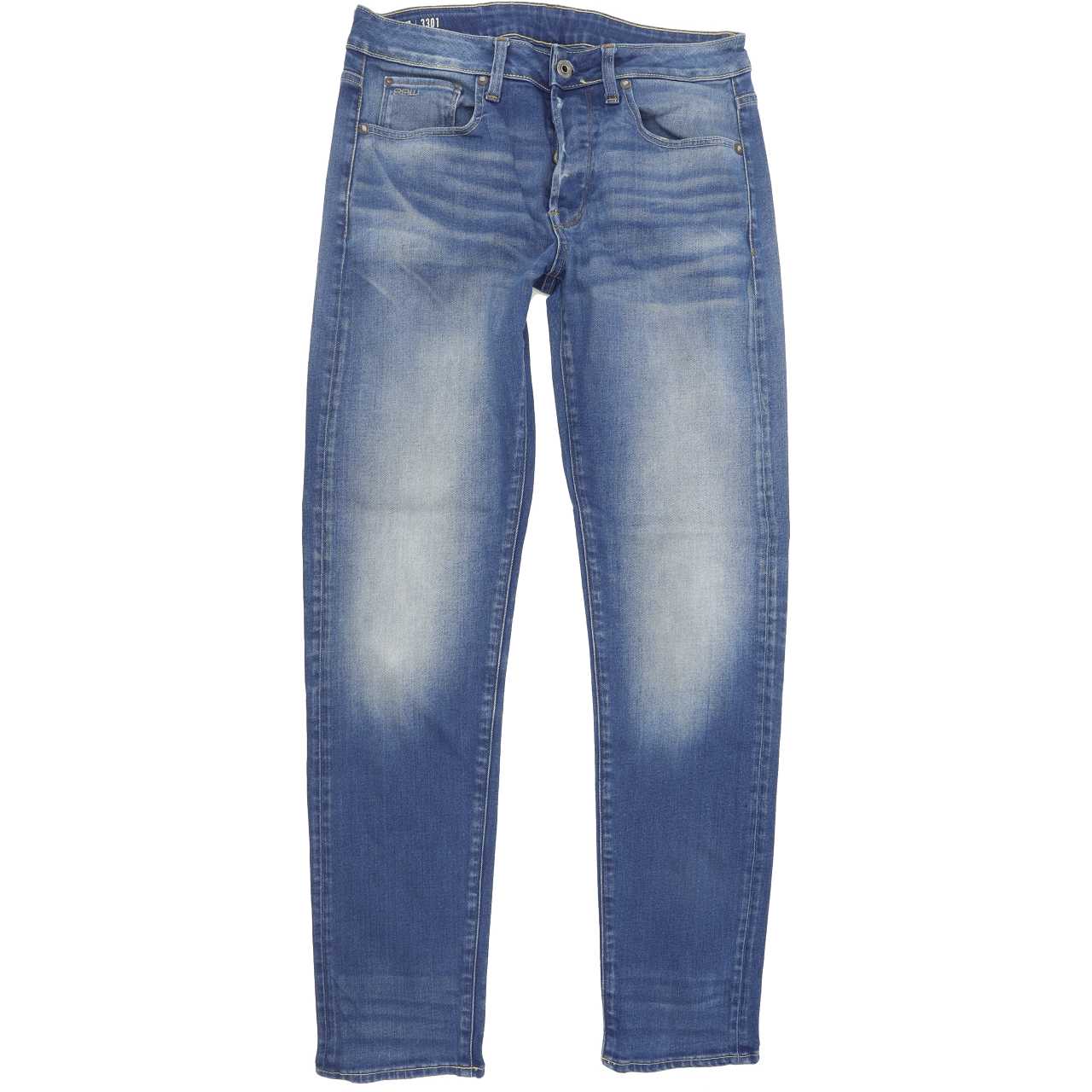 G-Star 3301 Men Blue Straight Slim Jeans W29 L31