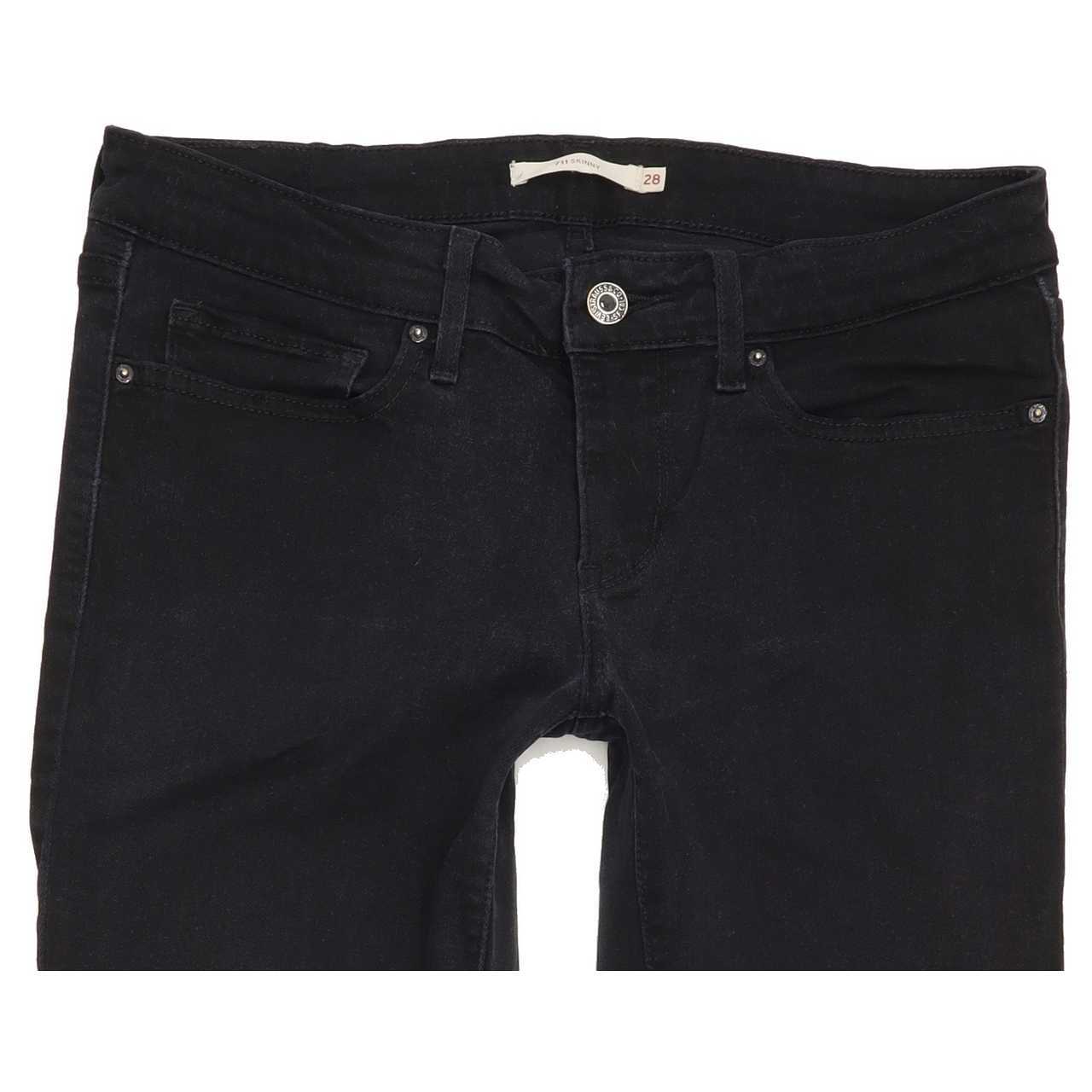 Levi's 711 Women Black Skinny Regular Stretch Jeans W28 L30