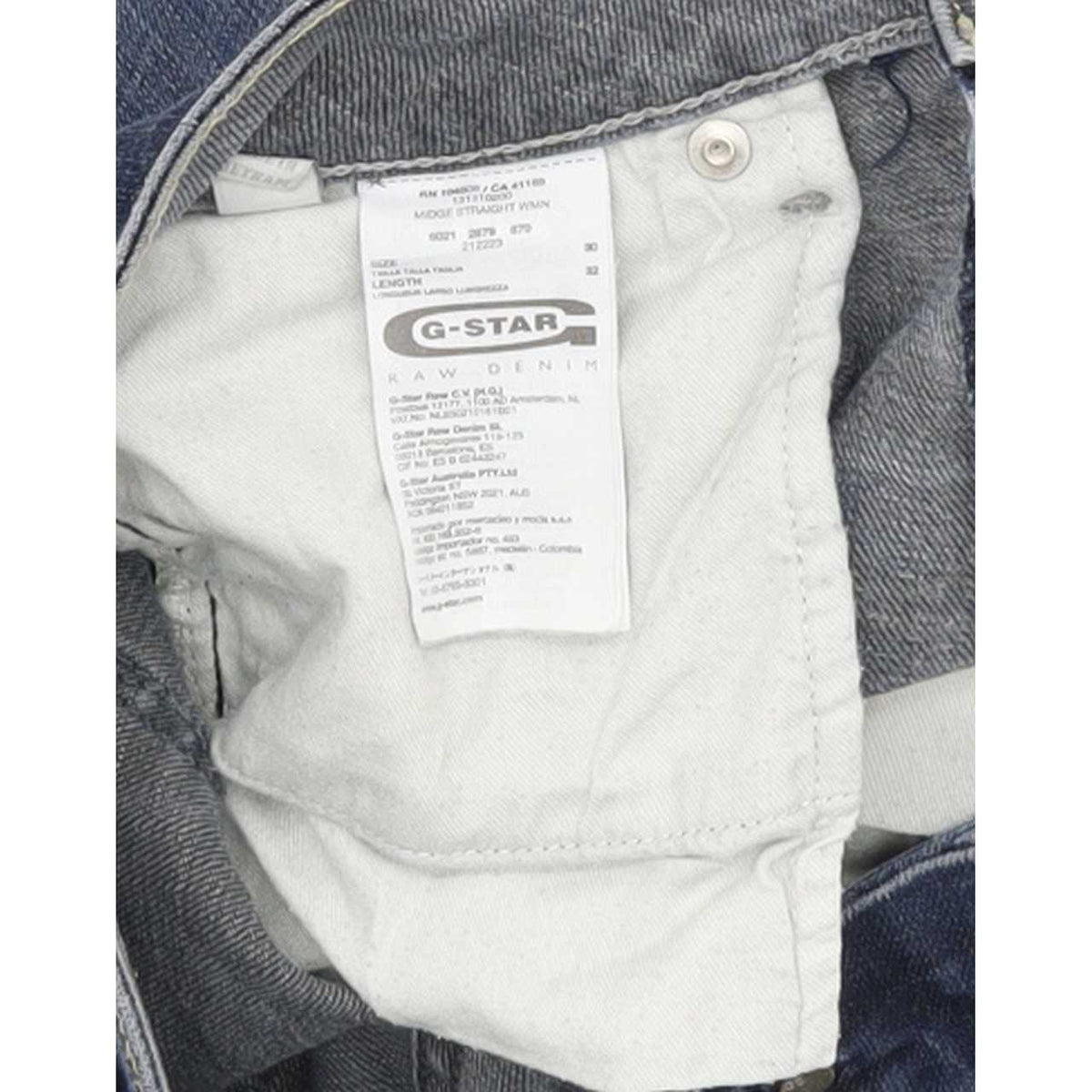 G-Star Midge Women Blue Straight Slim Stretch Jeans W30 L31
