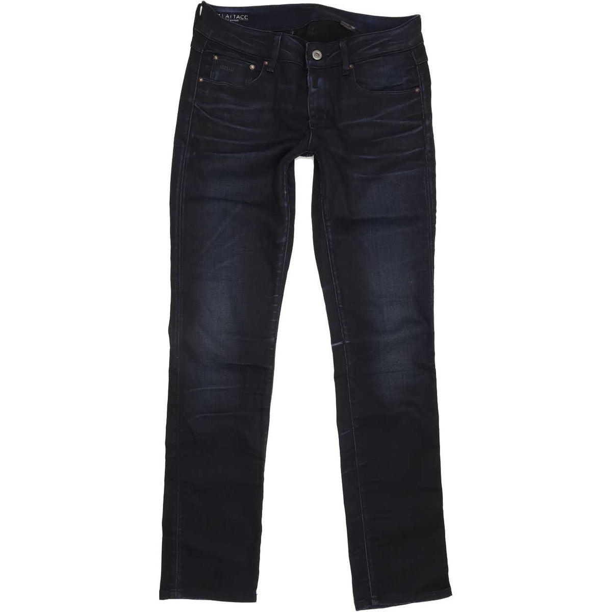 G-Star Attacc Women Navy Straight Regular Stretch Jeans W30 L30