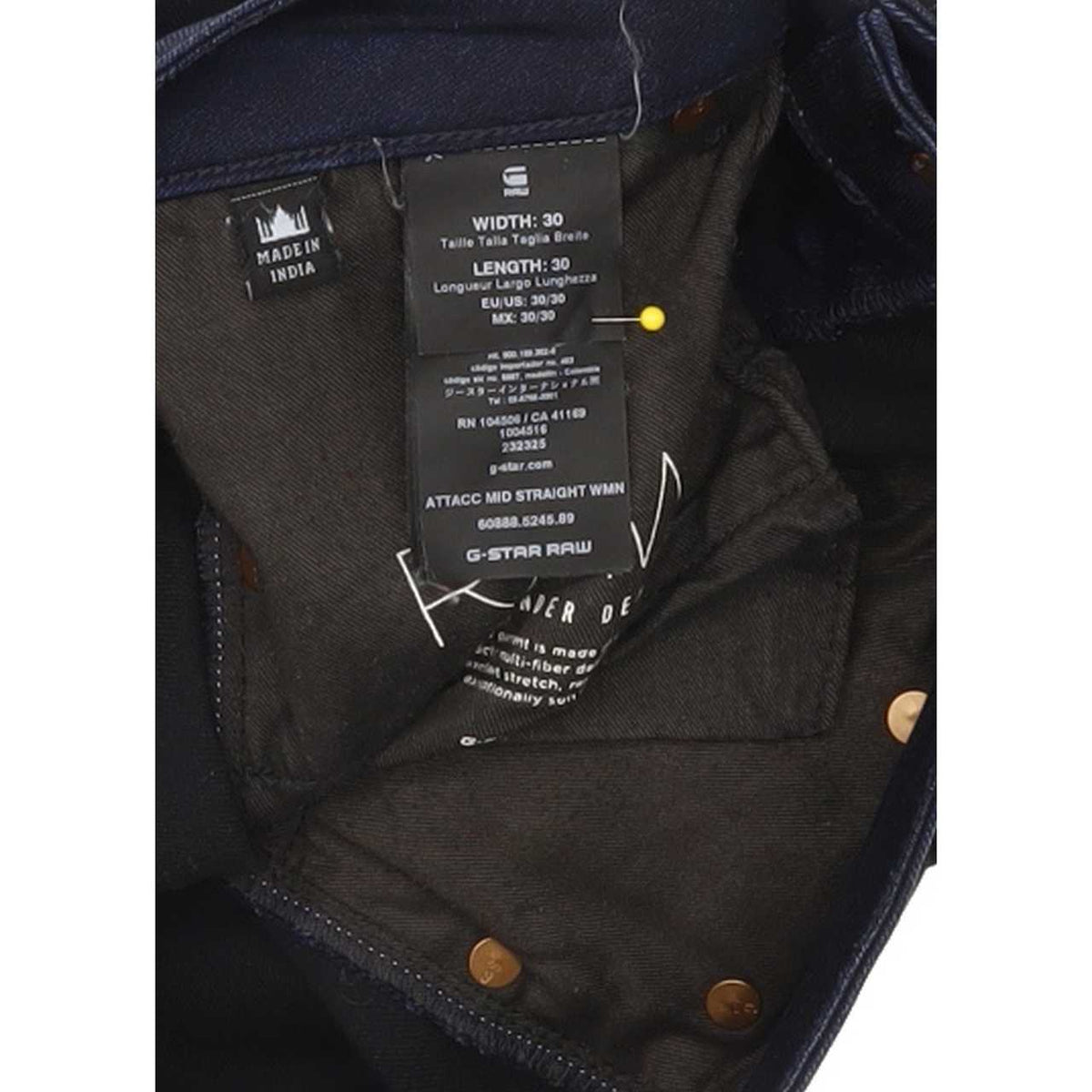 G-Star Attacc Women Navy Straight Regular Stretch Jeans W30 L30