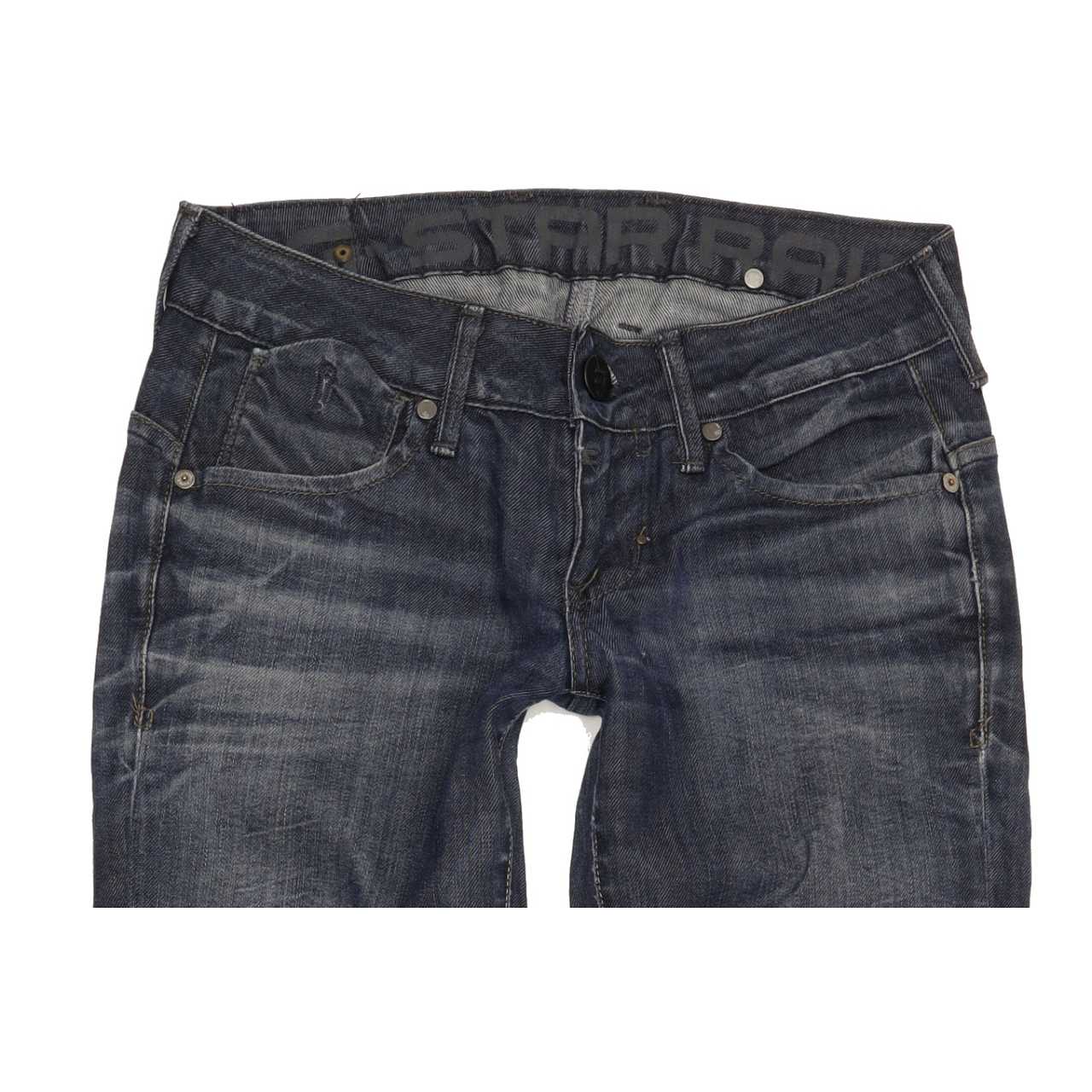 G-Star 3301 Women Blue Straight Slim Stretch Jeans W28 L30