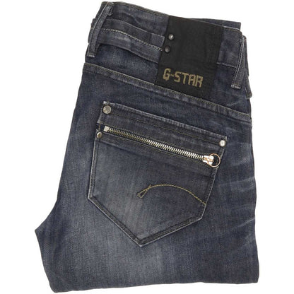 G-Star 3301 Women Blue Straight Slim Stretch Jeans W28 L30