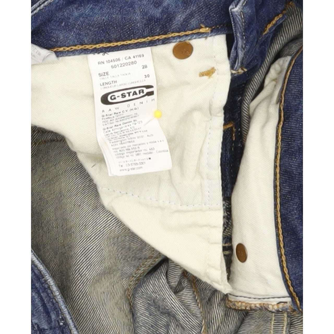 G-Star 3301 Women Blue Straight Slim Stretch Jeans W28 L30