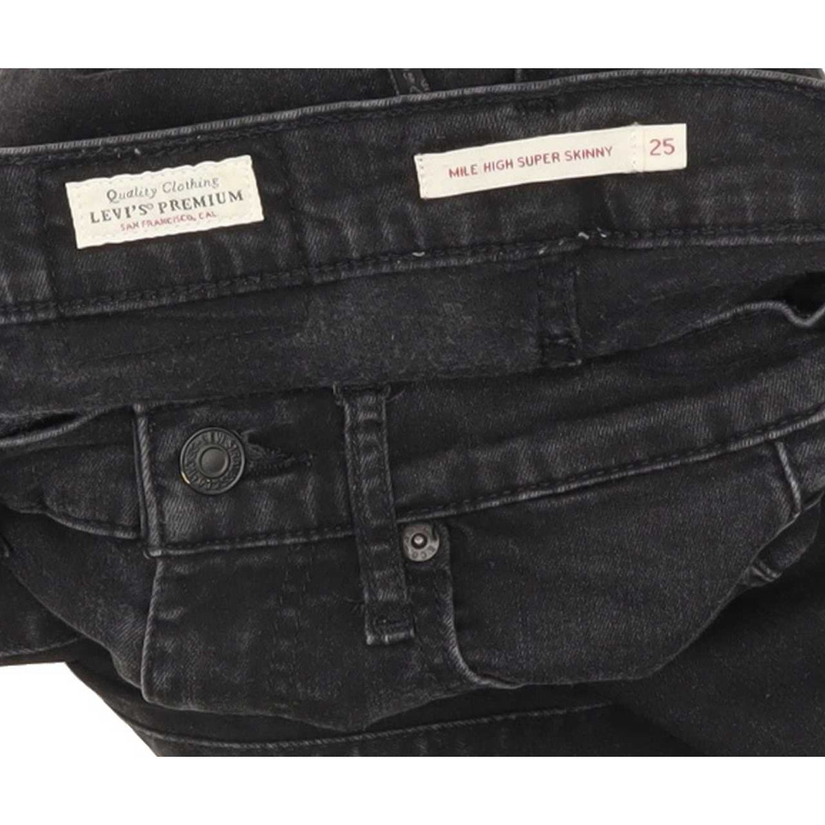 Levi's Mile High Rise Women Black Skinny Stretch Jeans W25 L27
