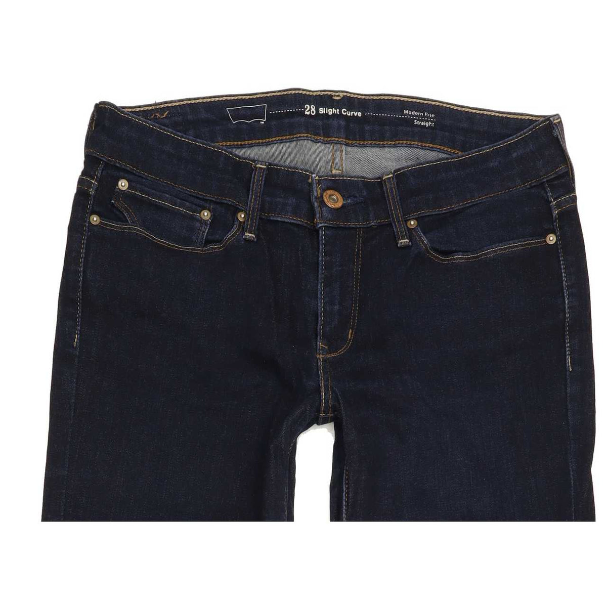 Levi's Slight Curve Women Navy Straight Slim Jeans W28 L32