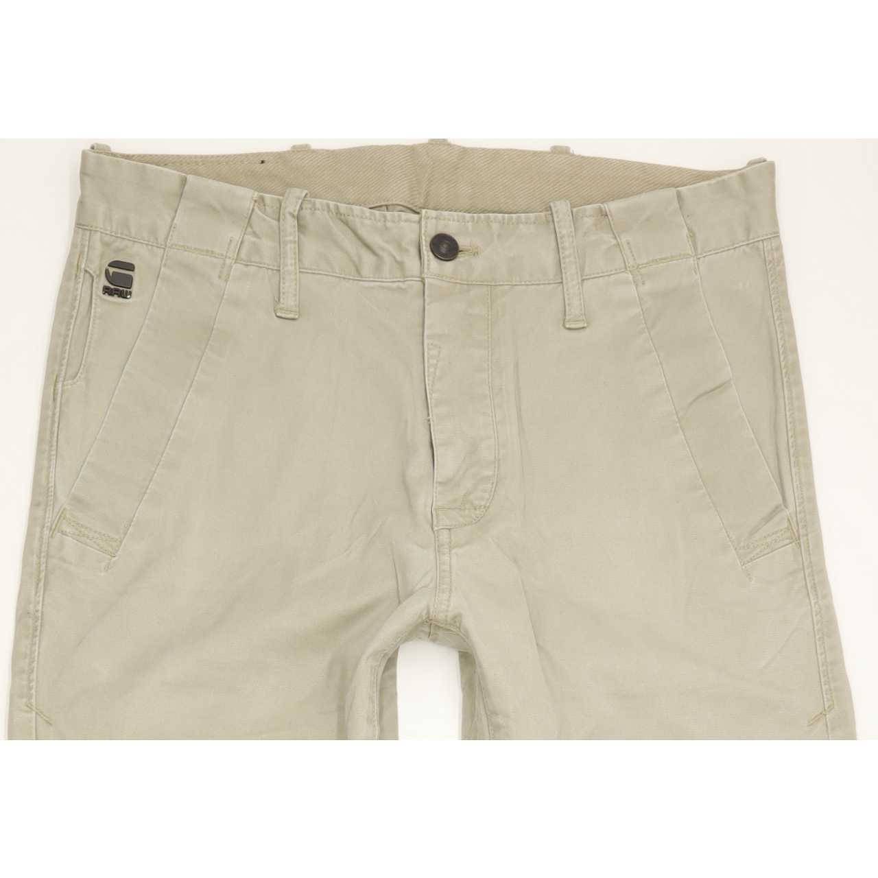 G-Star Bronson Men Beige Straight Slim Chino Stretch Jeans W32 L32