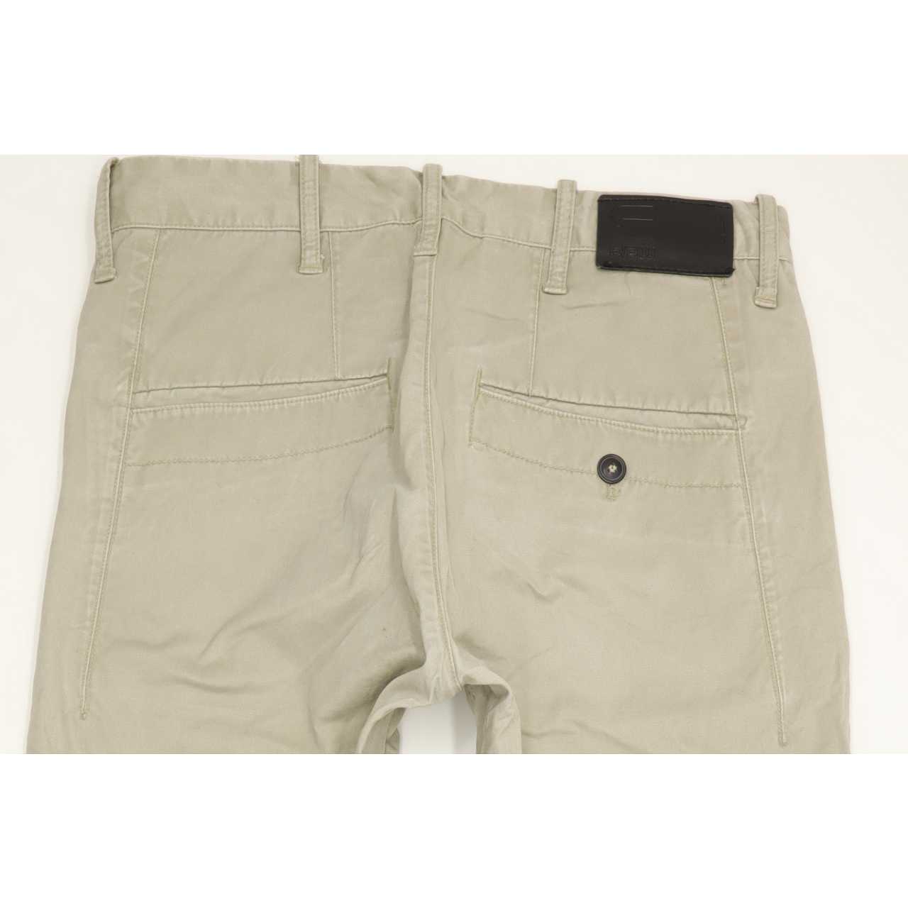 G-Star Bronson Men Beige Straight Slim Chino Stretch Jeans W32 L32