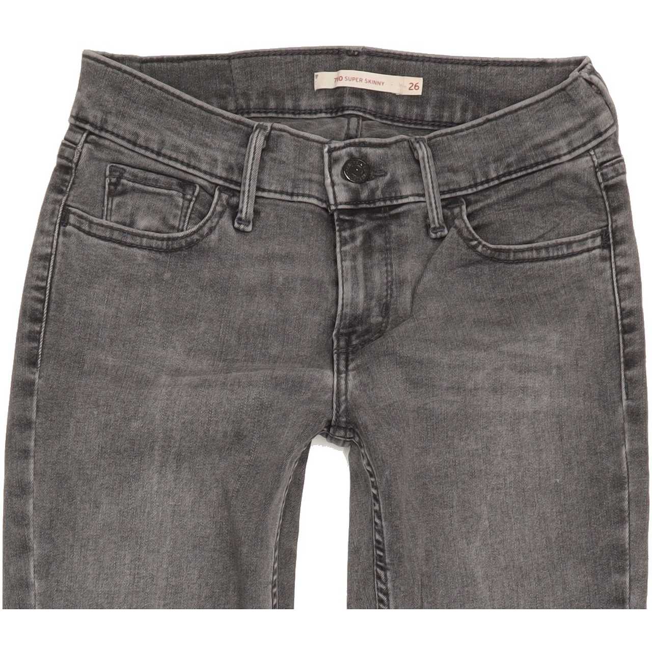 Levi's 710 Women Grey Skinny Regular Stretch Jeans W26 L31
