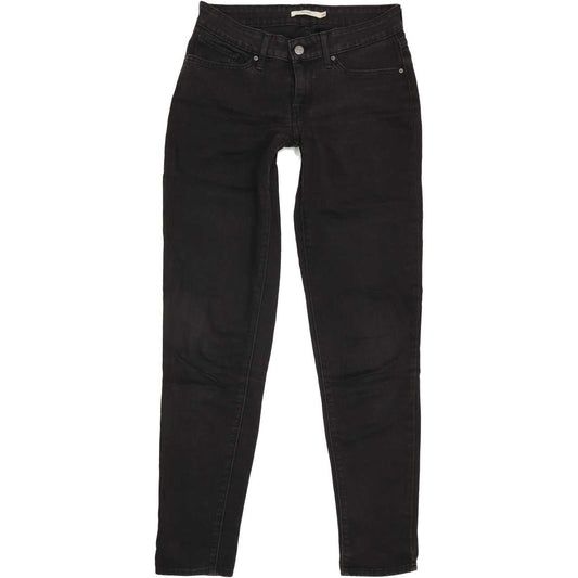 Levi's 711 Women Black Skinny Slim Stretch Jeans W28 L31