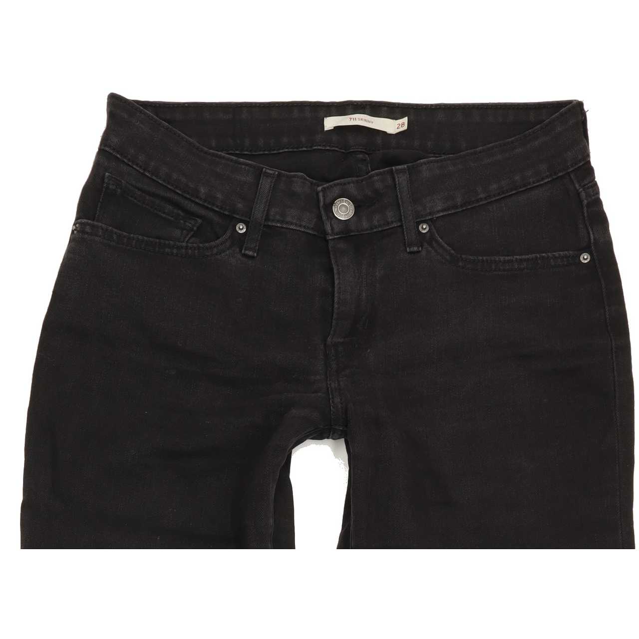 Levi's 711 Women Black Skinny Slim Stretch Jeans W28 L31