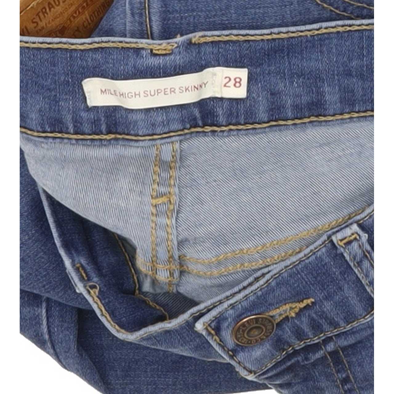 Levi's Mile High Rise Blue Skinny Jeans High Waisted W28 L31