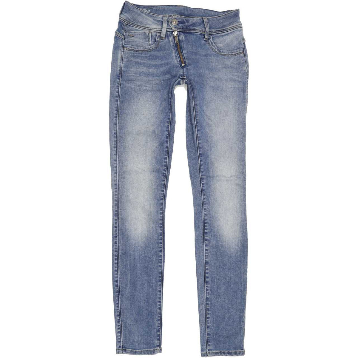 G-Star Lynn Zip Women Blue Skinny Slim Stretch Jeans W28 L31