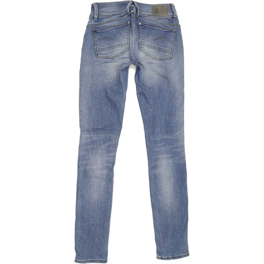 G-Star Lynn Zip Women Blue Skinny Slim Stretch Jeans W28 L31