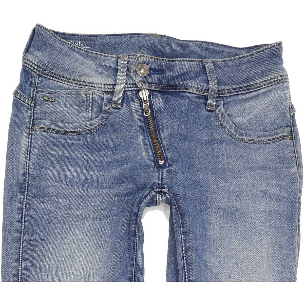 G-Star Lynn Zip Women Blue Skinny Slim Stretch Jeans W28 L31