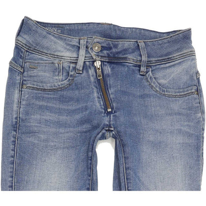 G-Star Lynn Zip Women Blue Skinny Slim Stretch Jeans W28 L31