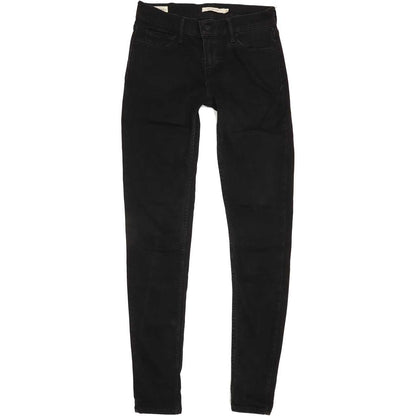 Levi's 710 Super Women Black Skinny Regular Stretch Jeans W28 L31