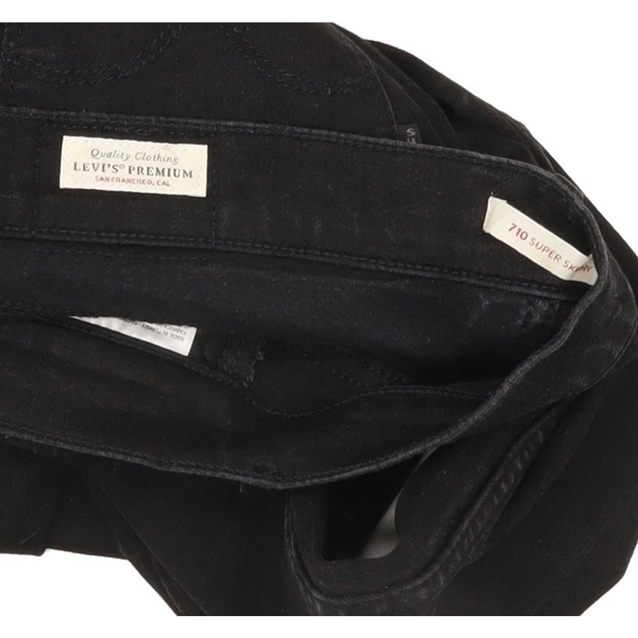 Levi's 710 Super Women Black Skinny Regular Stretch Jeans W28 L31