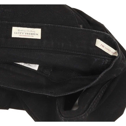 Levi's 710 Super Women Black Skinny Regular Stretch Jeans W28 L31