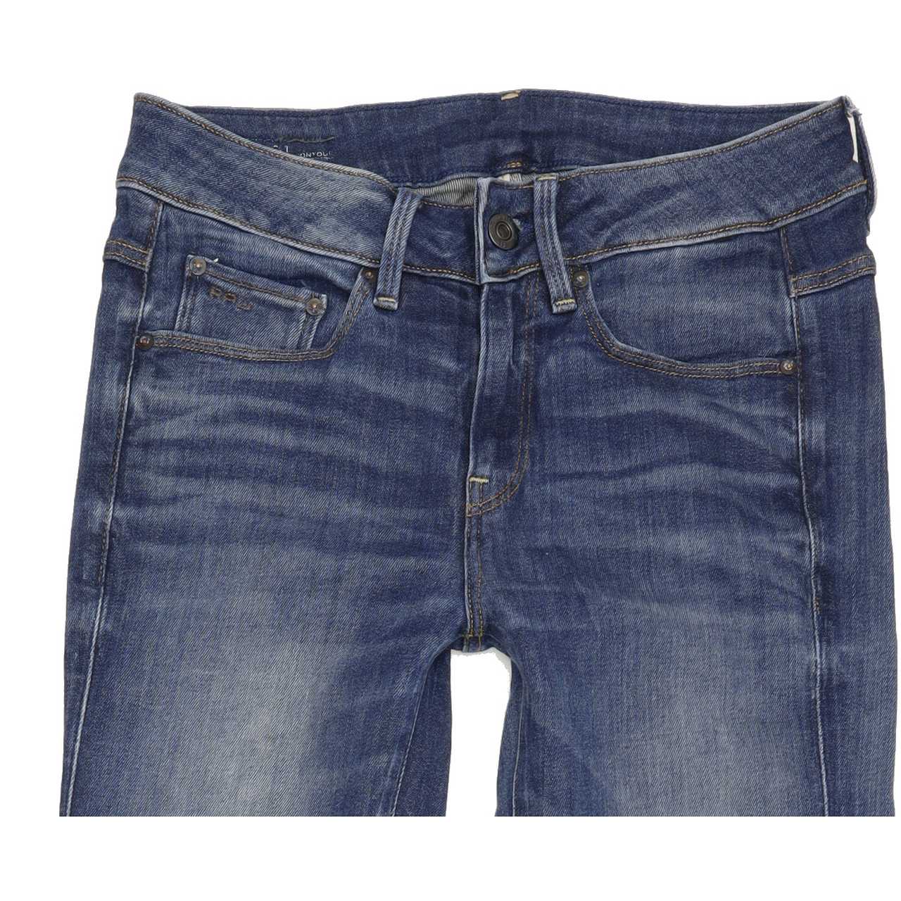 G-Star 3301 Contour Women Blue Straight Regular Stretch Jeans W25 L32