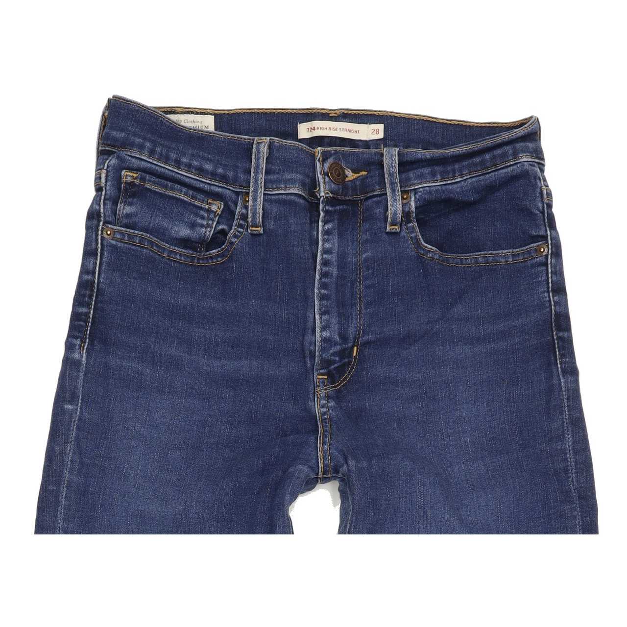 Levi's 724 High Rise Women Blue Straight Stretch Jeans W28 L27