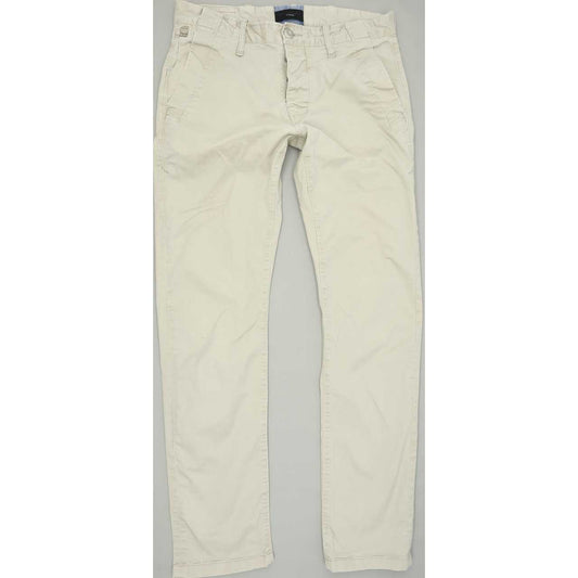 G-Star Correct Bronson  Men Beige Straight Slim Chino Stretch Jeans W32 L32