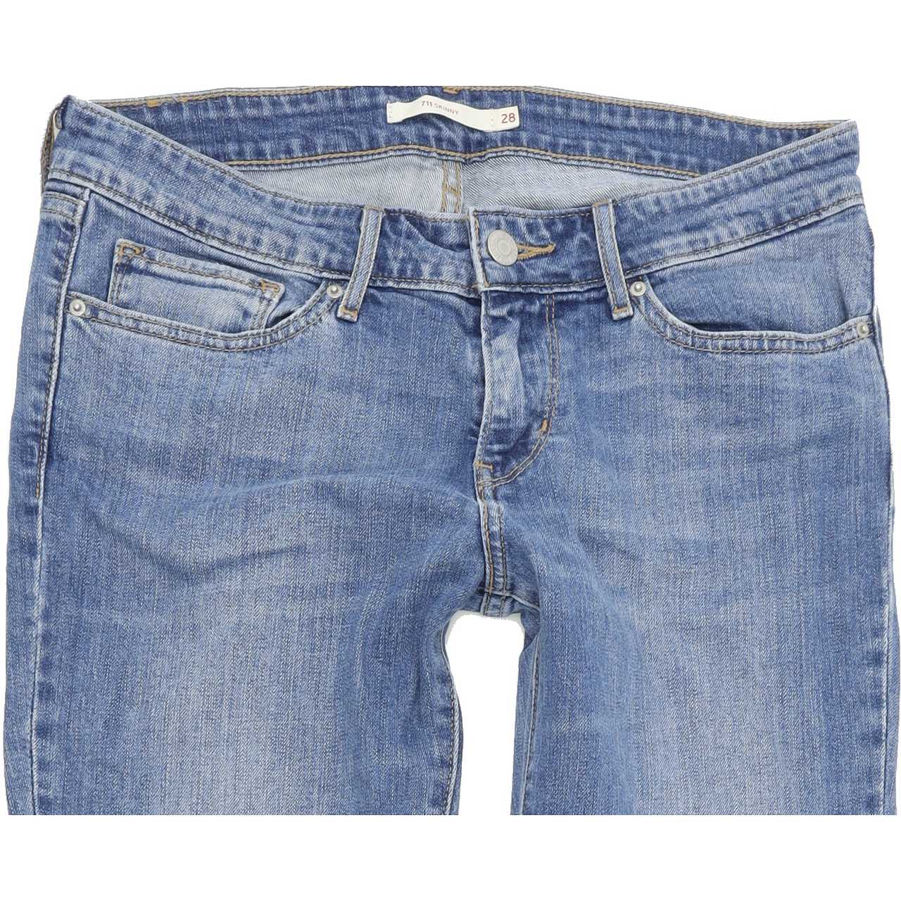 Levi's 711 Women Blue Skinny Slim Stretch Jeans W28 L30